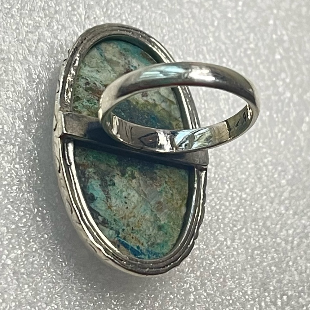 Chrysocolla Natural Gemstone Solid Sterling Silve… - image 2